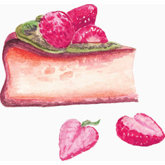 草莓猕猴桃蛋糕图片素材