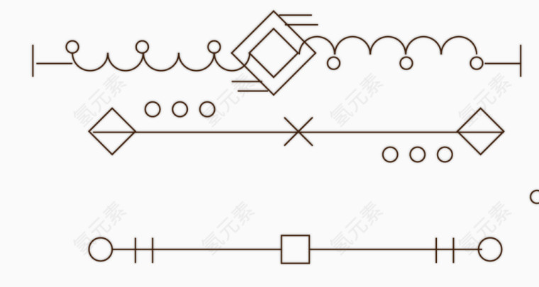 方形简约矢量分割线条