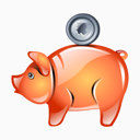 红色猪猪存钱罐