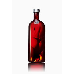 产品实物红色洋酒瓶