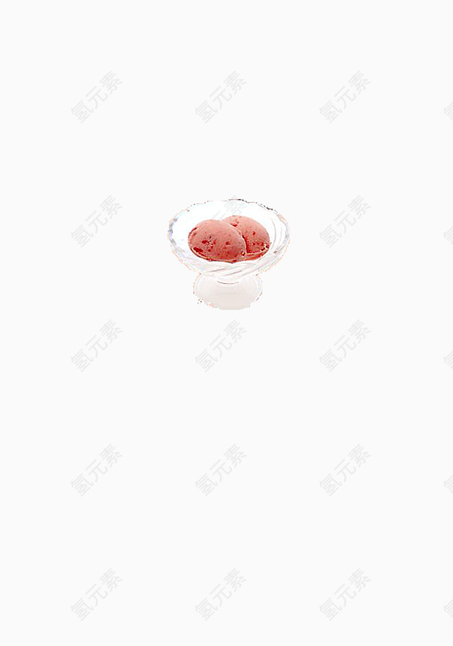 粉色冰淇淋球实物装饰元素