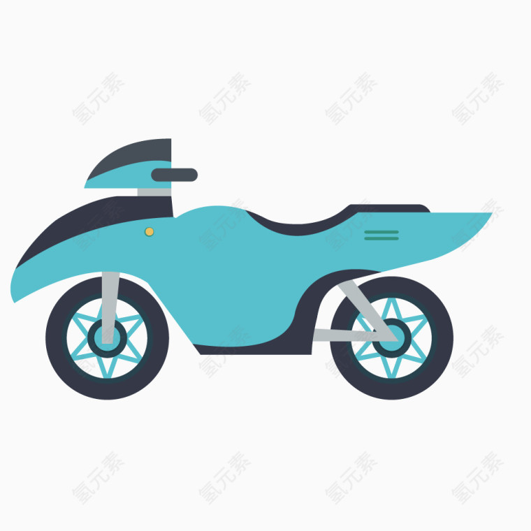 矢量蓝色摩托车