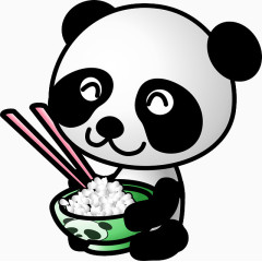 吃米饭的熊猫