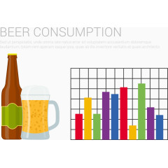 啤酒消费量信息图表PPT矢量图