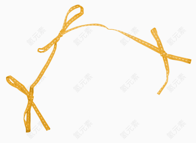 黄色丝带打三个结