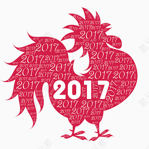 2017年剪纸鸡年元素