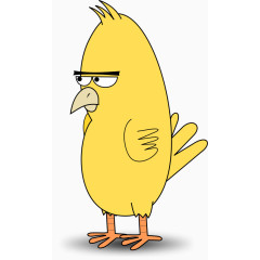 黄色的卡通生气的小鸡