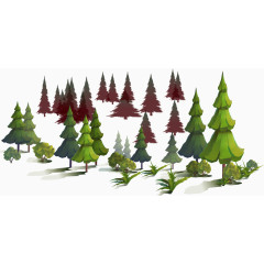 2016矢量树林植物素材