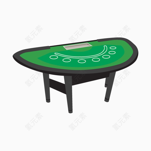 卡通绿色赌桌