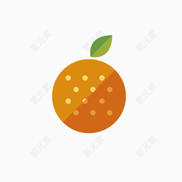 卡通橙色橙子