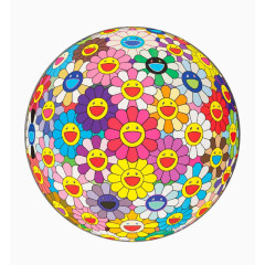 彩色向日葵图案水晶球