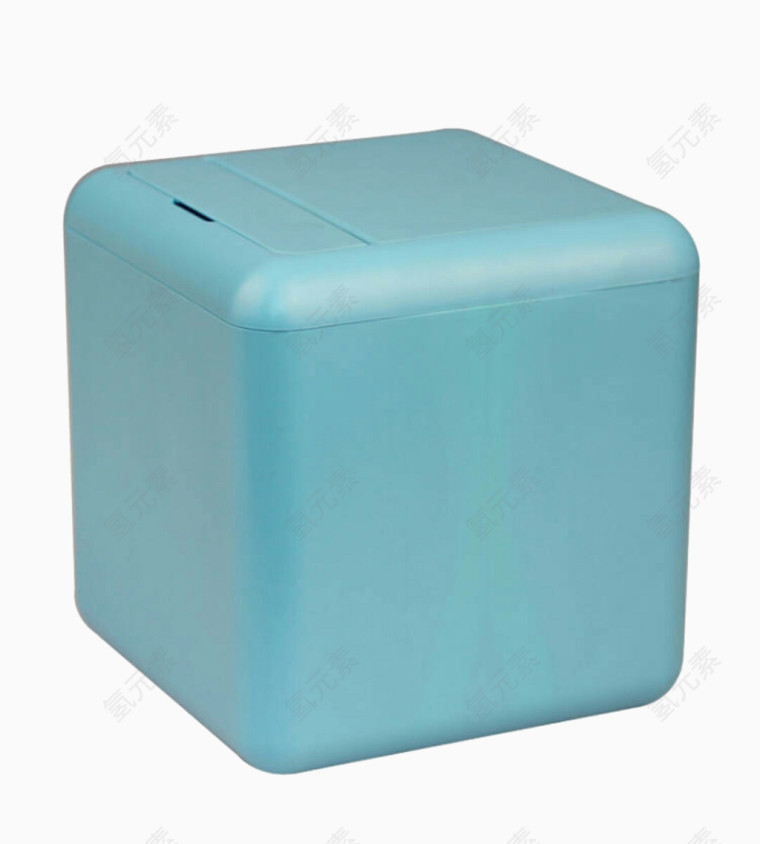 四方蓝色纸巾盒