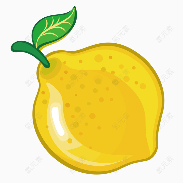 矢量水果俯视黄色柠檬
