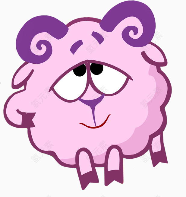 卡通粉色绵羊