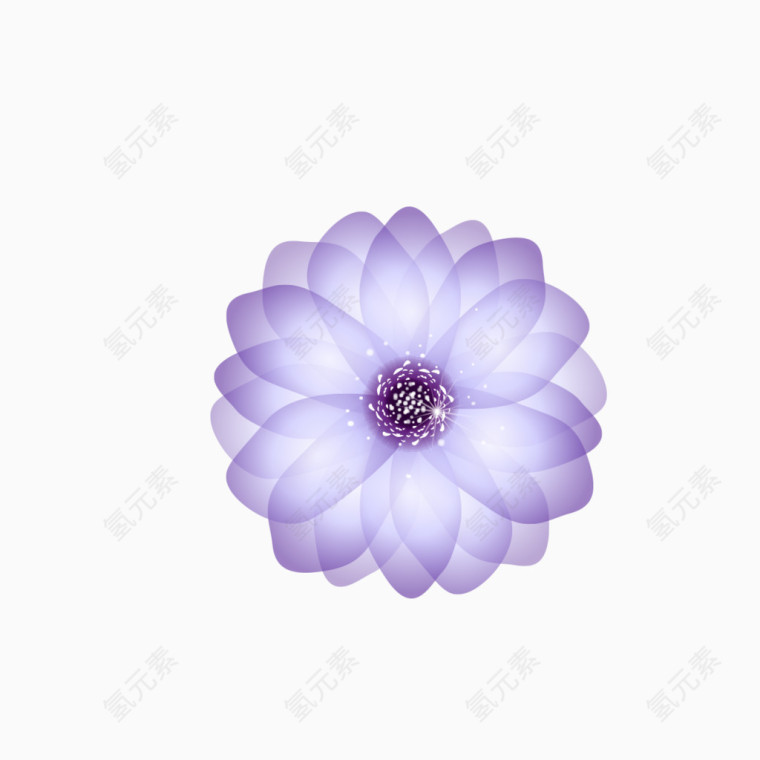 旋转紫色花朵装饰