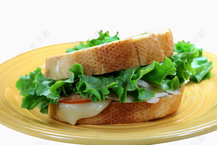 盘子里的三明治