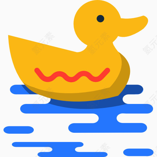 游泳的黄色小鸭子