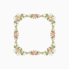 花卉方形边框