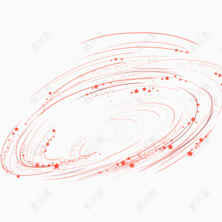 红色星星线条装饰