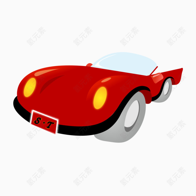 红色跑车图案