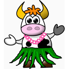 卡通热舞的奶牛