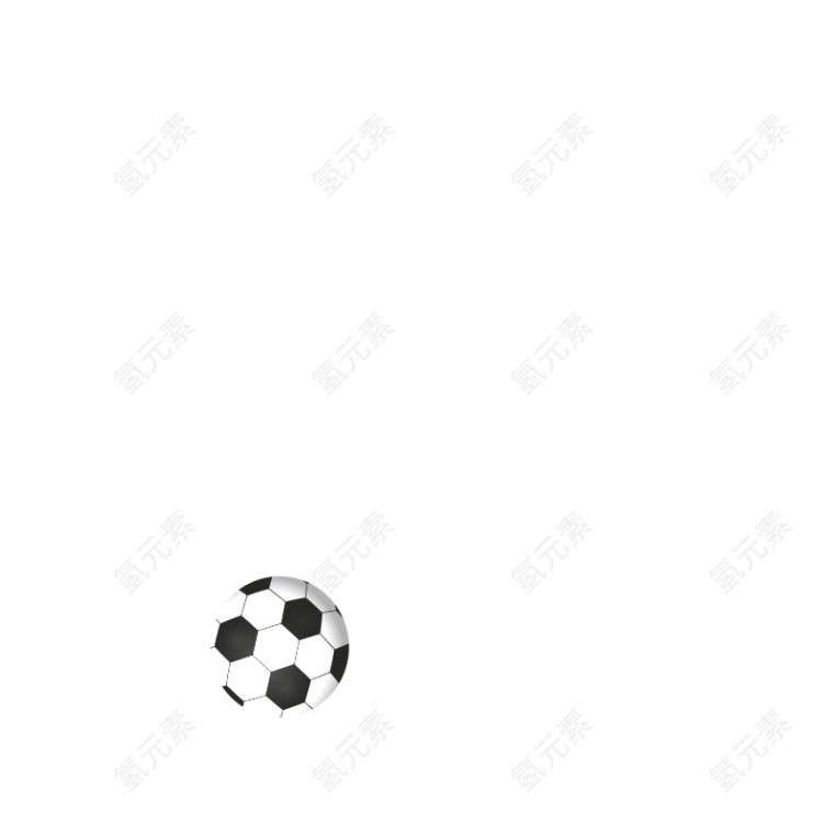 手绘足球黑白色运动