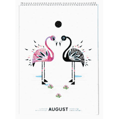 八月创意彩色日历设计
