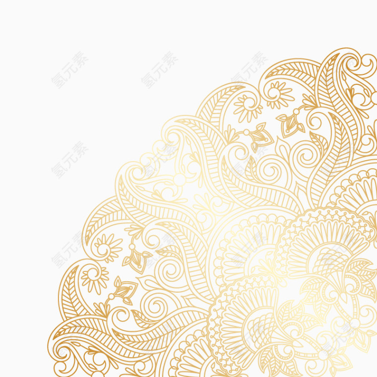 金色花纹背景矢量素材