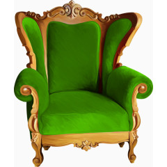 手绘绿色丝绒座椅