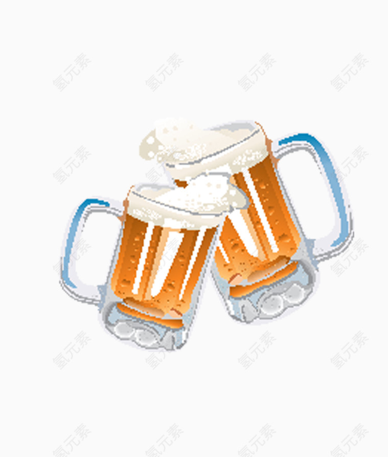 两杯啤酒图案