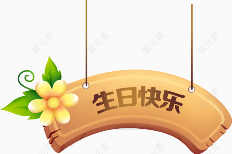 生日快乐原木牌子