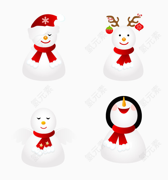4个圣诞雪人