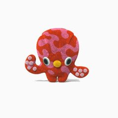 小清新可爱红色章鱼