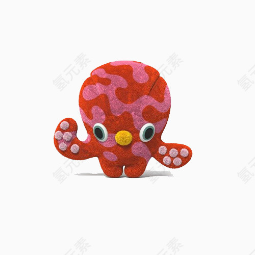 小清新可爱红色章鱼