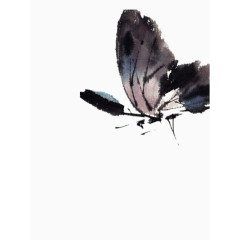 一只美丽水墨国画蝴蝶