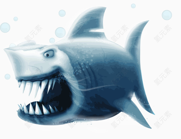 矢量蓝色鲨鱼