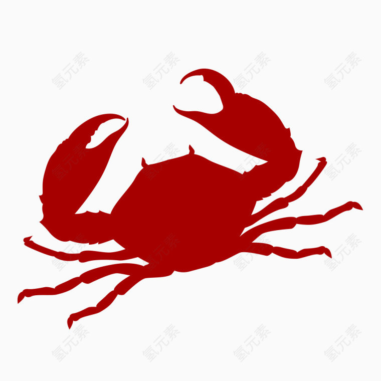 红色沙滩螃蟹剪影