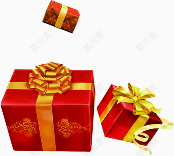 红色飞舞礼品盒图片