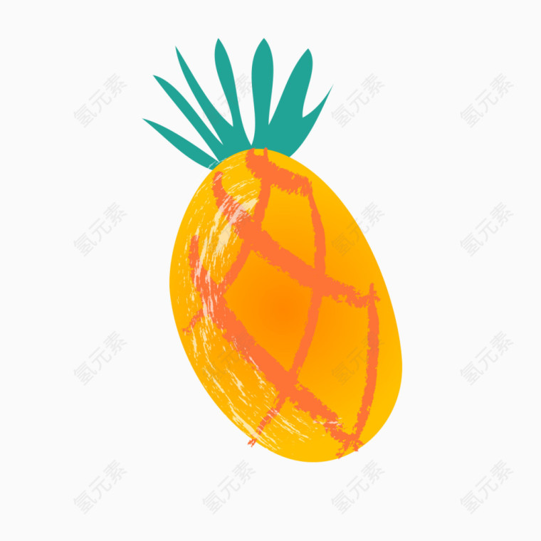 手绘菠萝图案