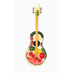 水果摆成的吉他