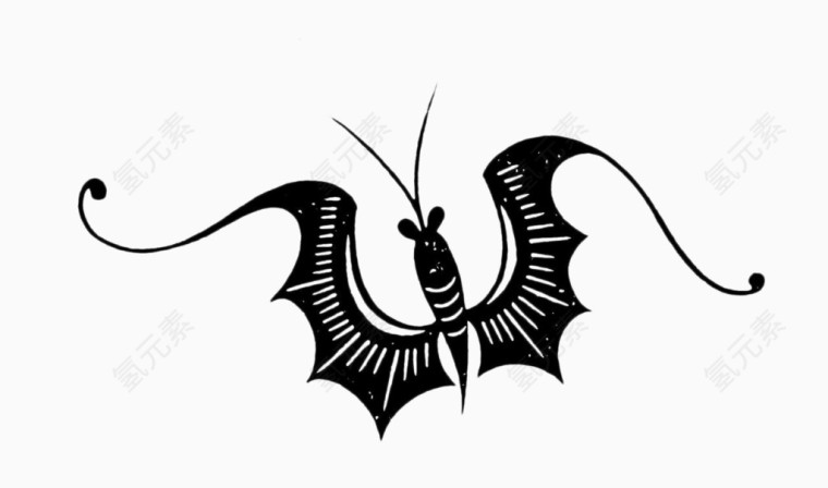 黑色蝙蝠古典花纹