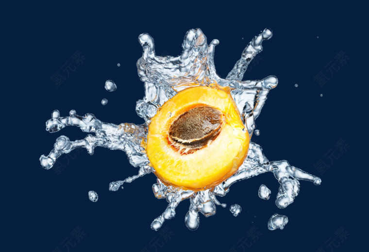 水中的桃子素材图片