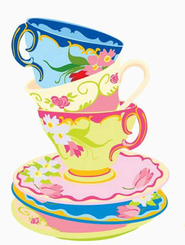 堆叠的彩色陶瓷茶杯