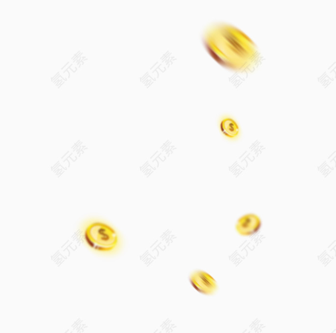金色圆形钱币漂浮素材