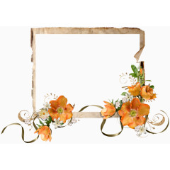 花朵旧纸边框装饰图案