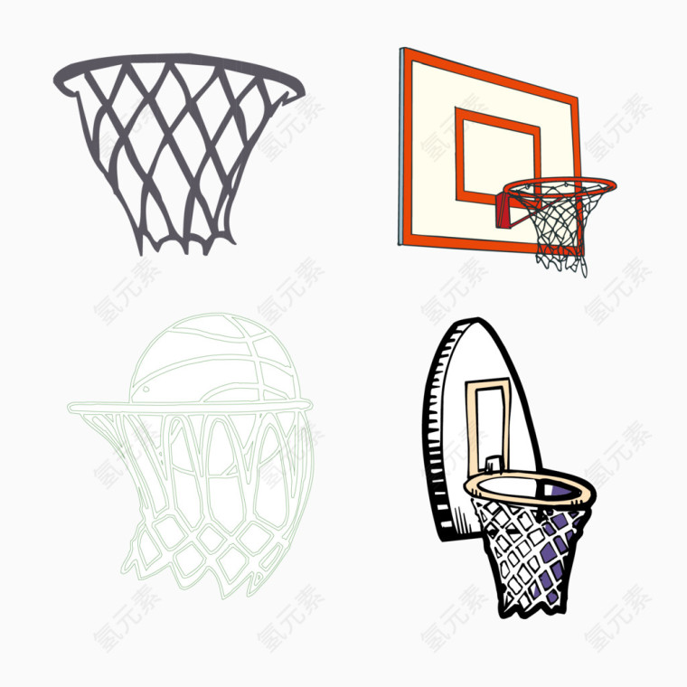 篮球框矢量素材合集