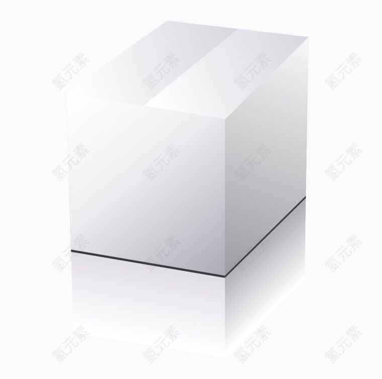 矢量盒子立体拟真白色方形盒