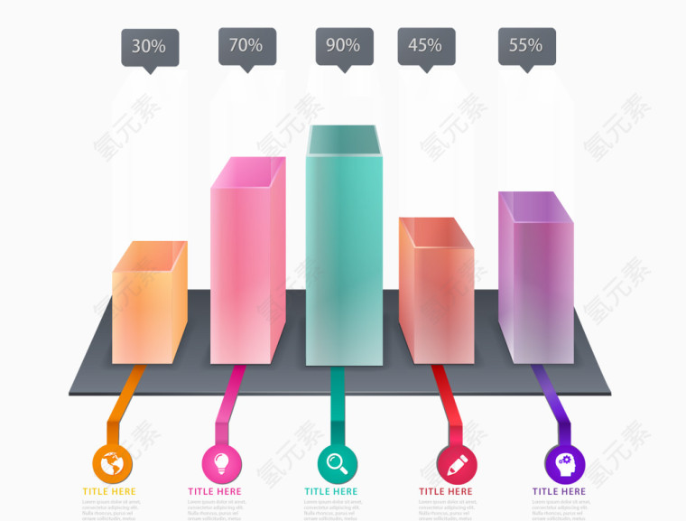 矢量手绘柱状图