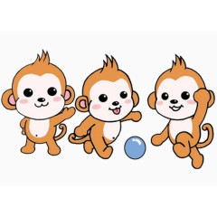 三只小猴子免抠图案