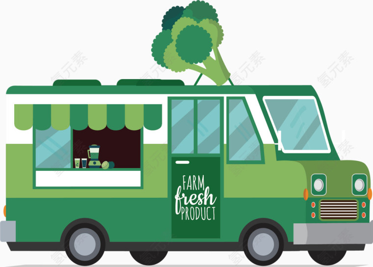 绿色有机食品餐车